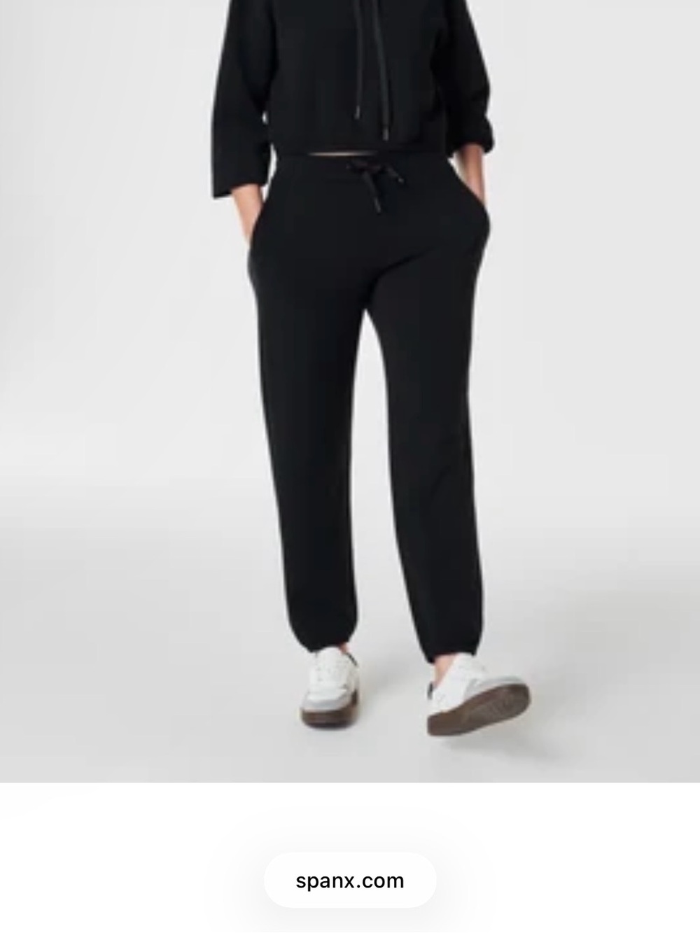 SPANX Black Air Essentials Jogger Pants, Size Small